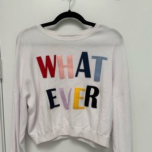 Alice + Olivia Cropped Boxy Sweatshirt WHATEVER